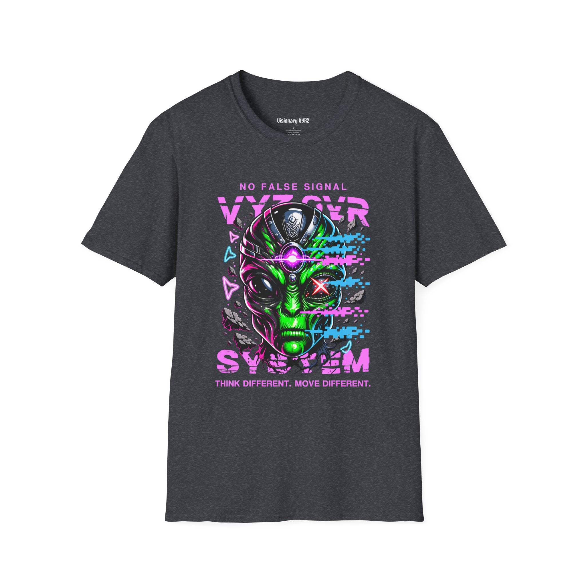 VYBZ Over System Cyborg Skull Graphic T-Shirt