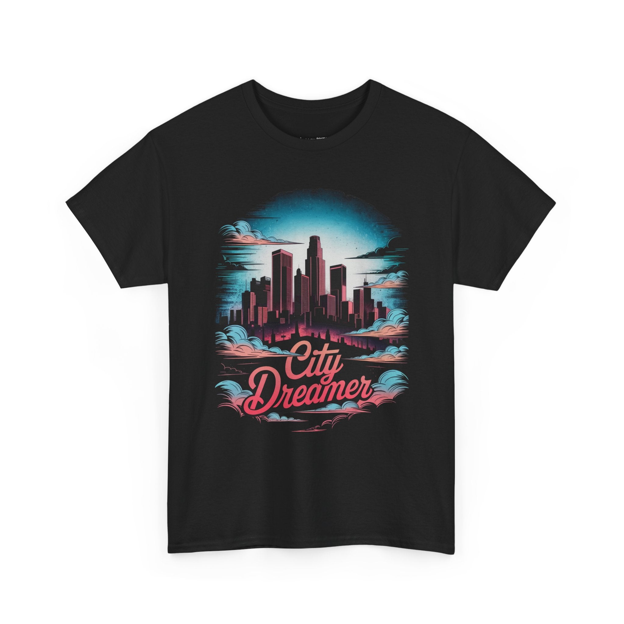 City Dreamer Tee — Retro Neon Skyline Graphic T-Shirt